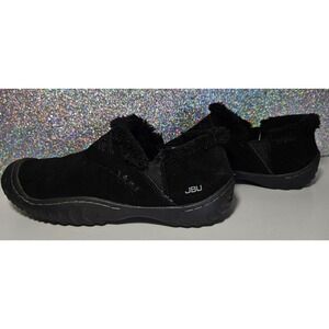 JBU by Jambu Dixie Black Suede Faux Fur Lined Slip On Mules Women's Size 8M